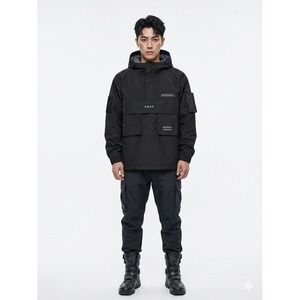 Niepce Combat Tactical Jacket Black Sz 2XL Streetwear Windbreaker Matte X.G.X.F.